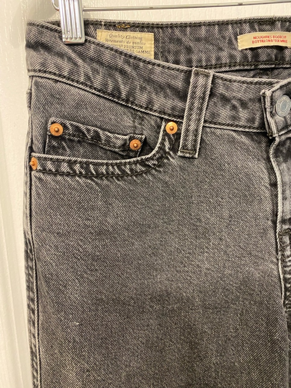 Levi's Noughties Boot Cut Low Rise Y2K Streetwear Black Charcoal Jeans Size 29 - Picture 7 of 16